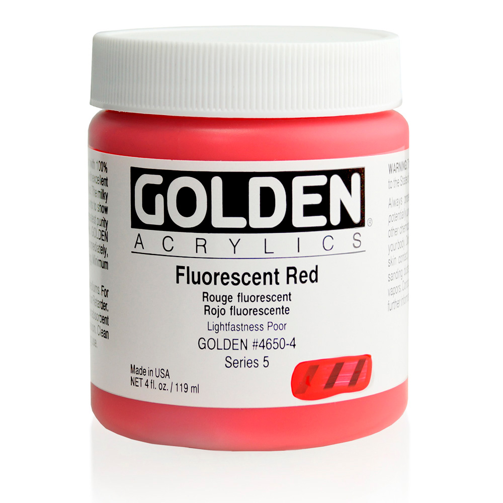 Golden Acrylic 4 Oz Fluorescent Red - Picture 1 of 1