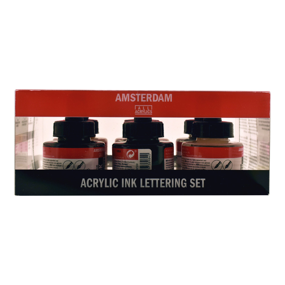 Amsterdam Acrylic Ink, Lettering Set of 6