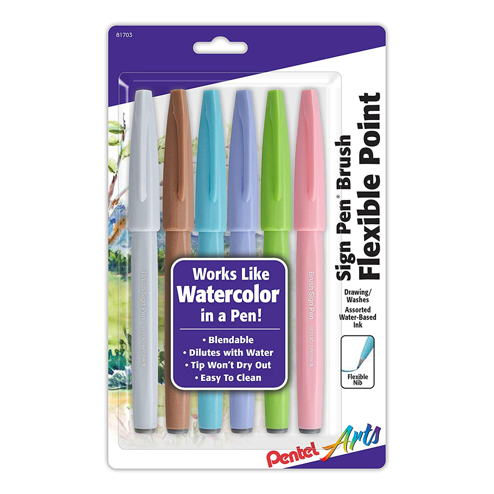Pentel Brush-tip Sign Pen Sets