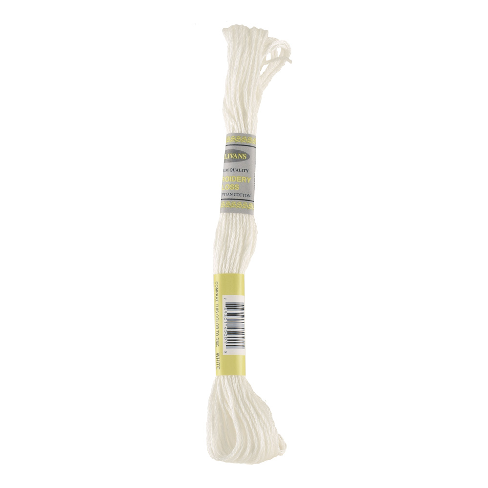 Six Strand Embroidery Floss White