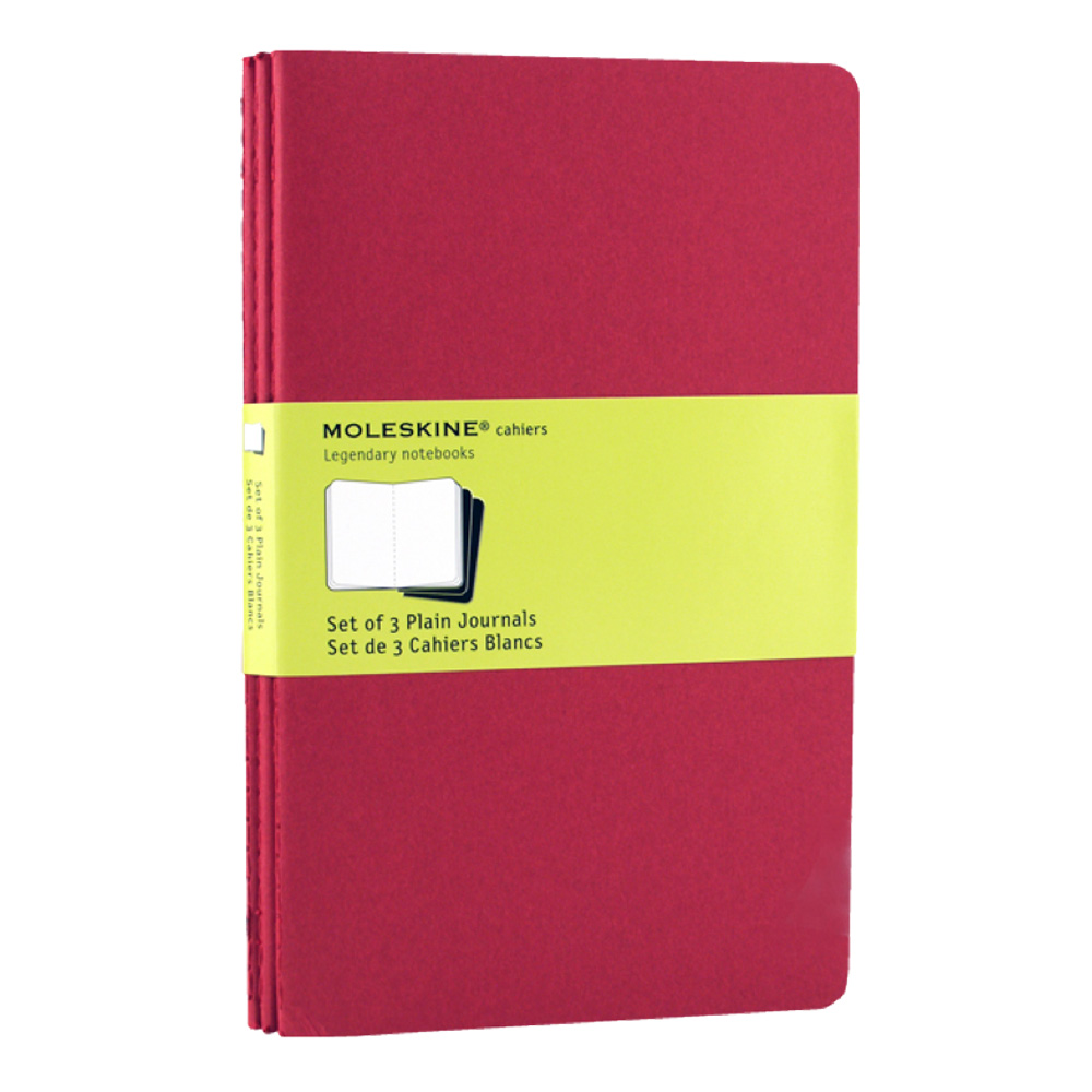 BUY Moleskine Large Cahier Plain Red Set/3