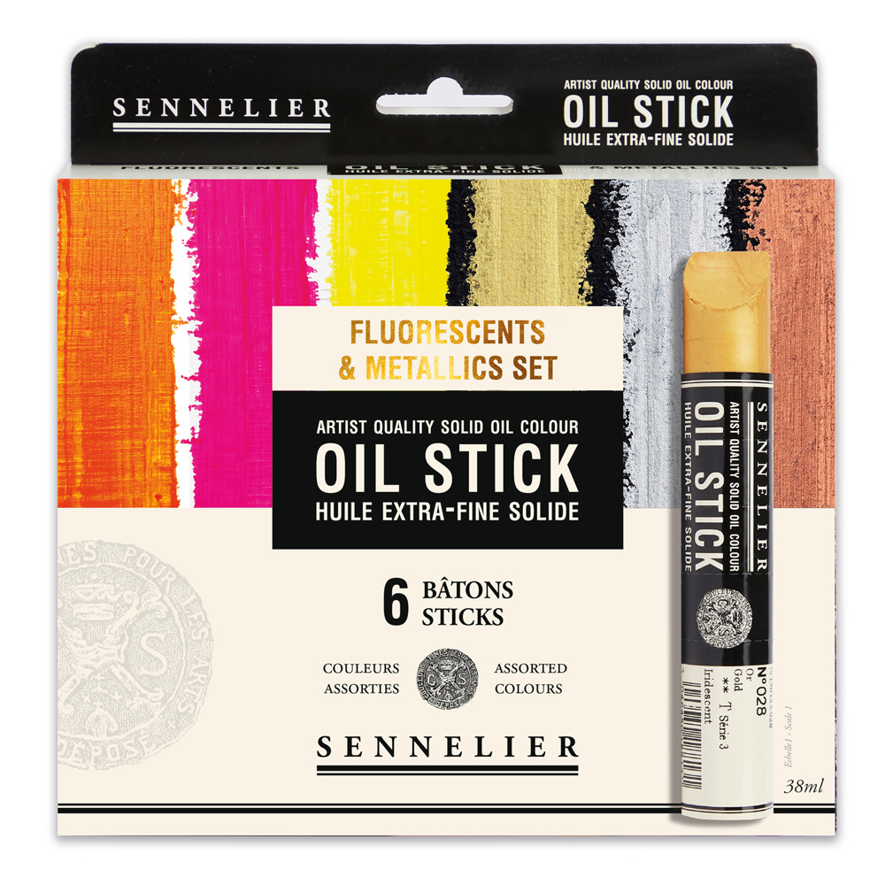 Sennelier Oil Stick Fluor & Met Set/6