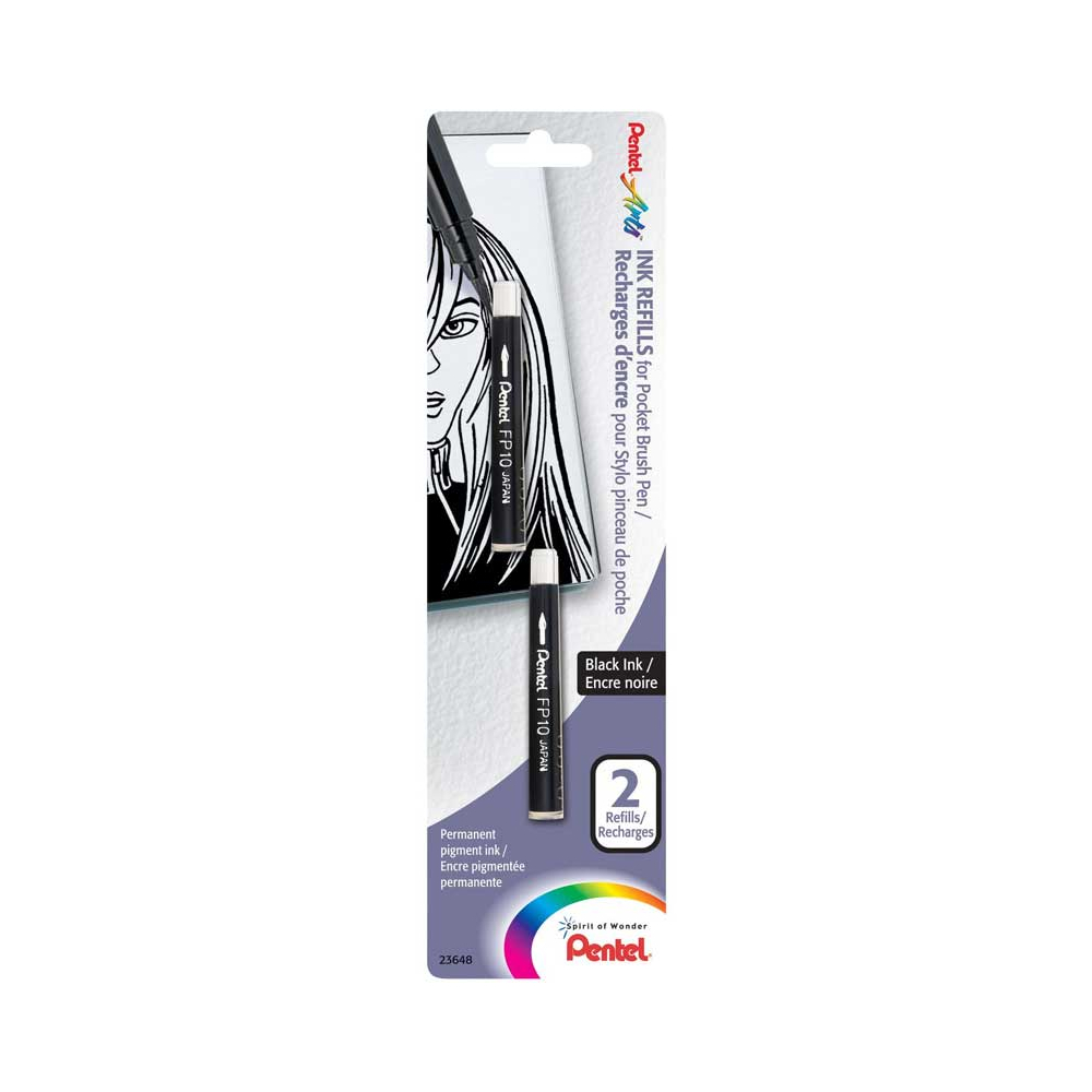 Pentel 4-pack Pocket Brush Pen FP10 refill