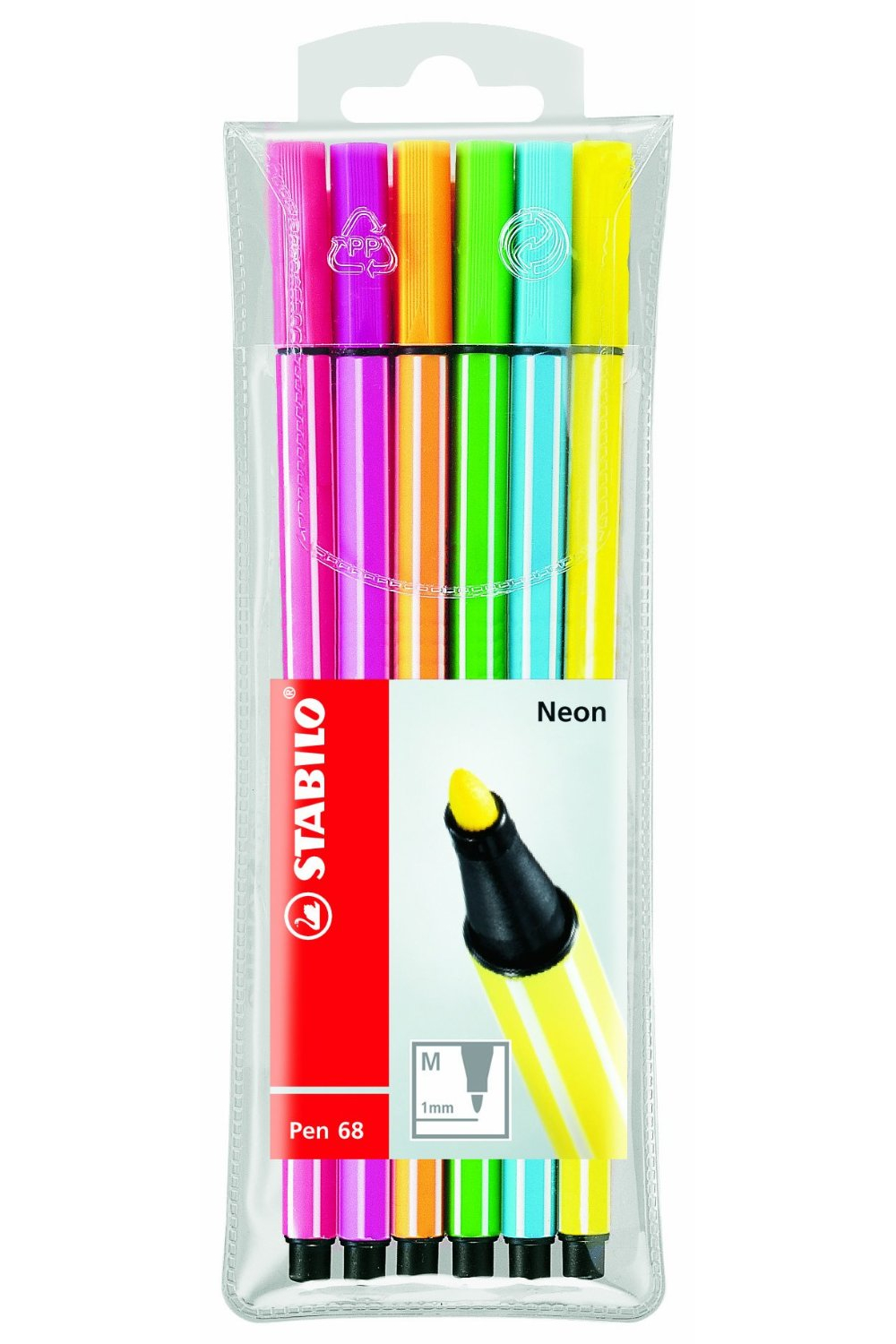 STABILO Pen 68 Wallet, 6-Color, Neon 