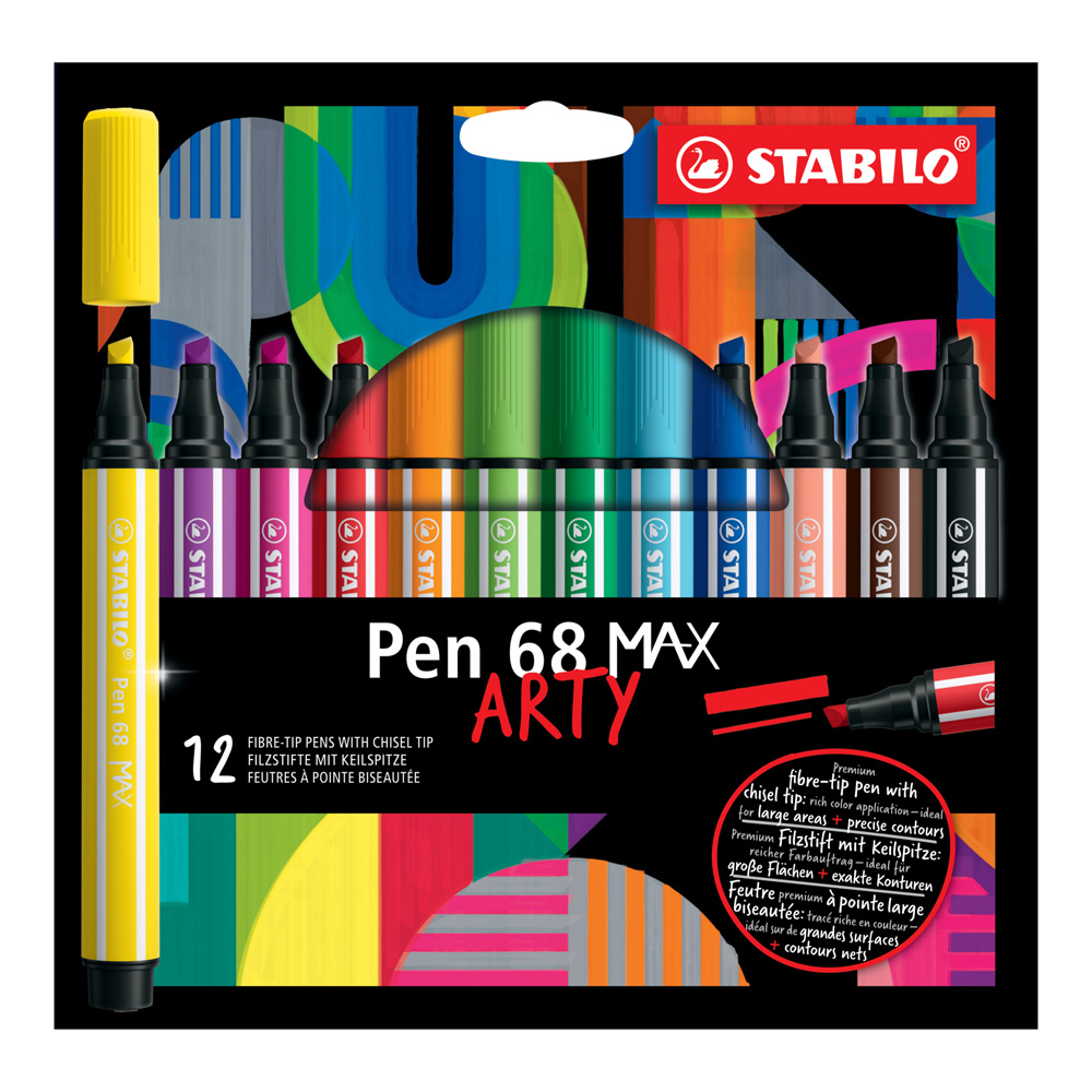 Stabilo Pen 68 Max Arty Wallet of 12