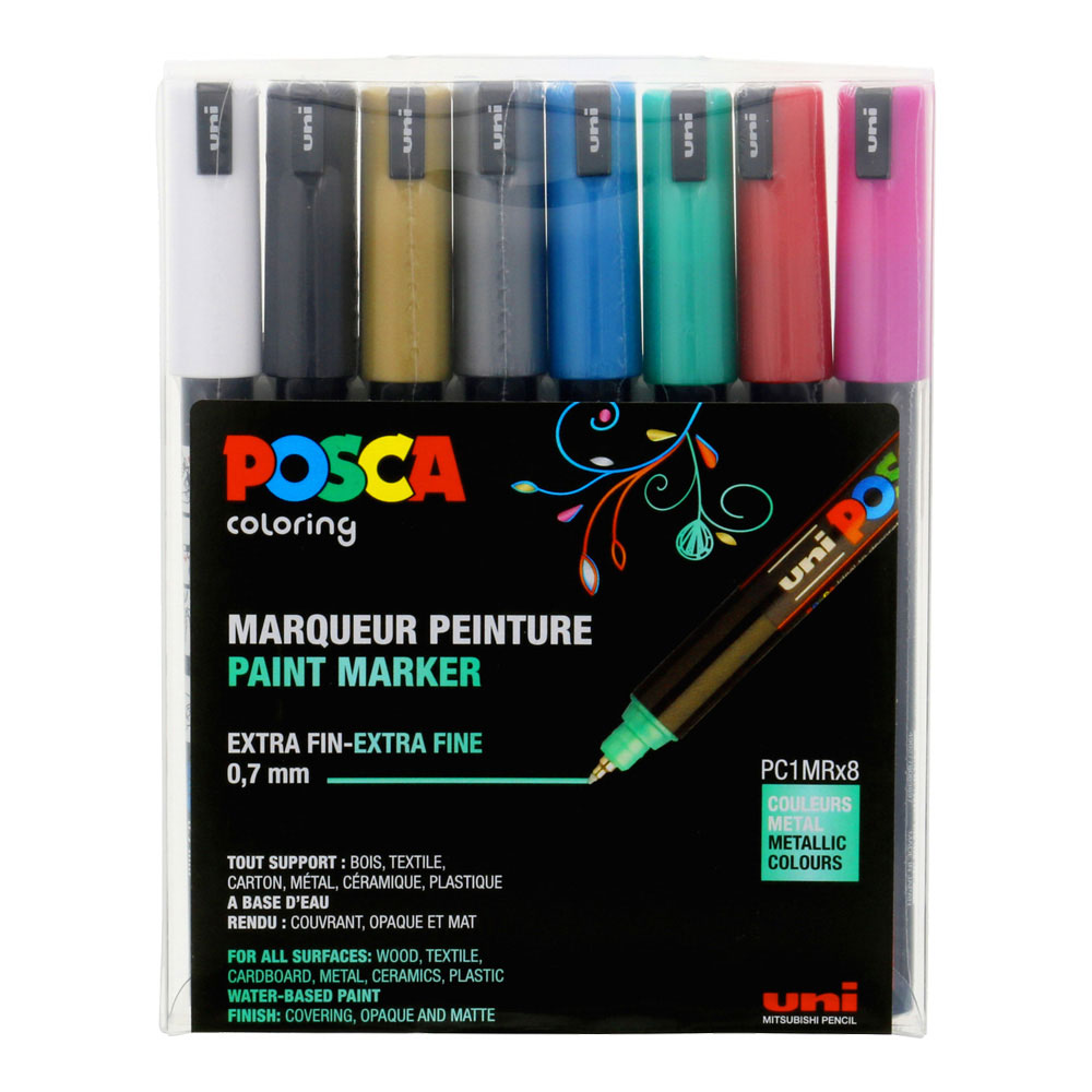 BUY Posca Paint Marker Set of 8 XFine Metallic